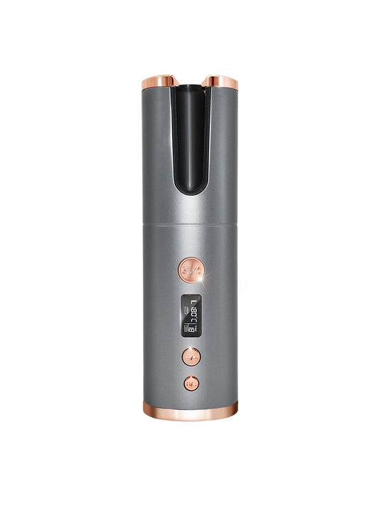 Wireless Charging Automatic Rotating Curling Iron, Gray