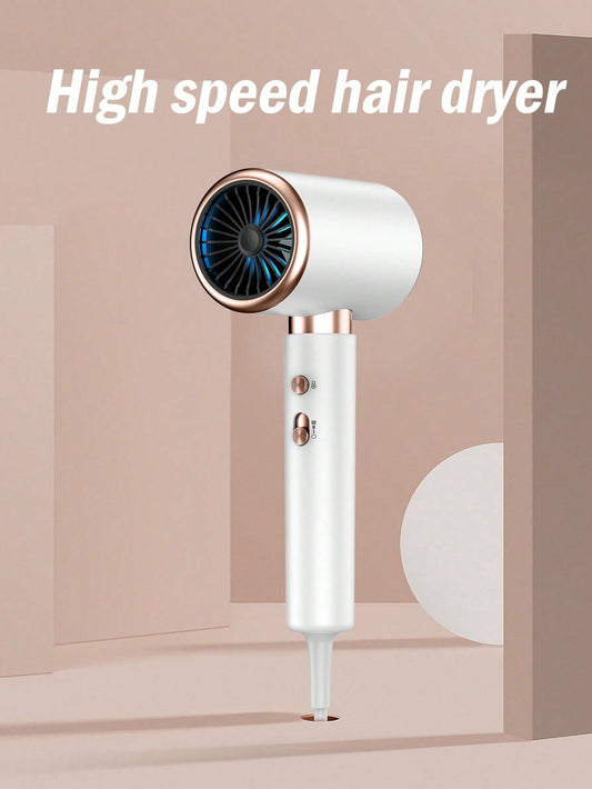 8108 White Hair Dryer With High Speed, Light Weight, Low Noise And High Power, Blue Light Hair Protection, Automatic Temperature Control, Suitable For Salon And Home Use