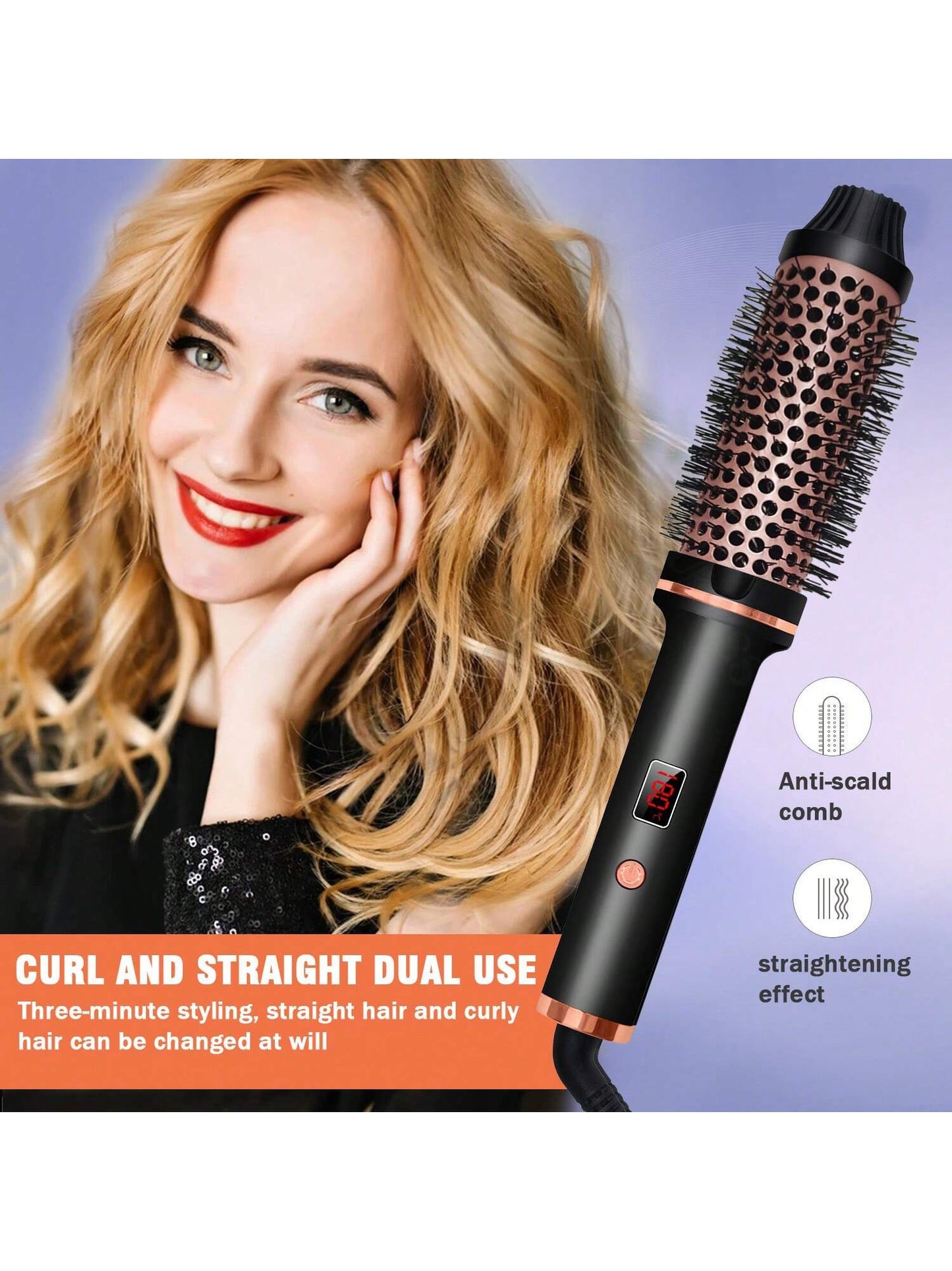 3 In 1 1pc Straightening Curler Comb, Multifunctional Hair Styling Tool Curling Iron, Hair Iron, Straightener