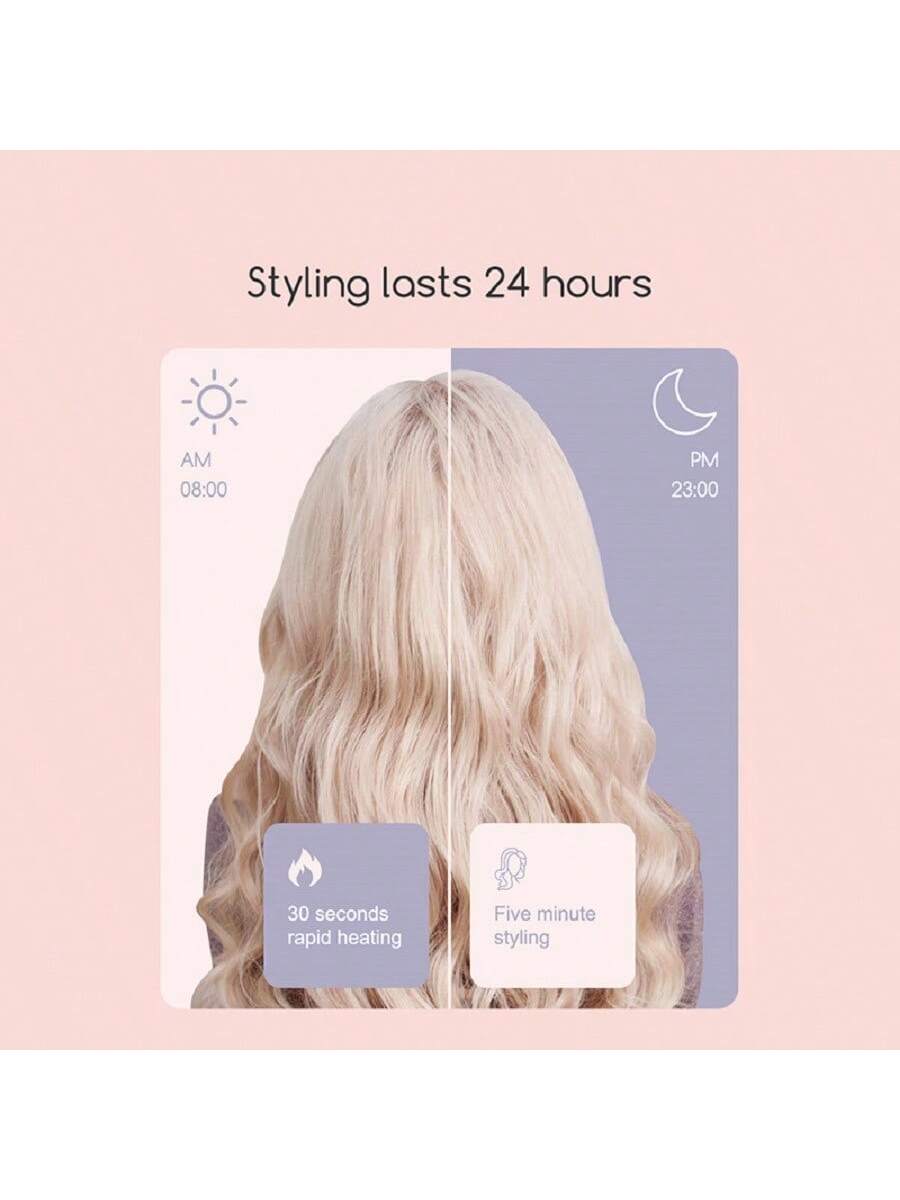 1PCS   Fully Automatic Rotating Electric Curling Stick, Automatic Curling Tool, Large Wave Curling Hair