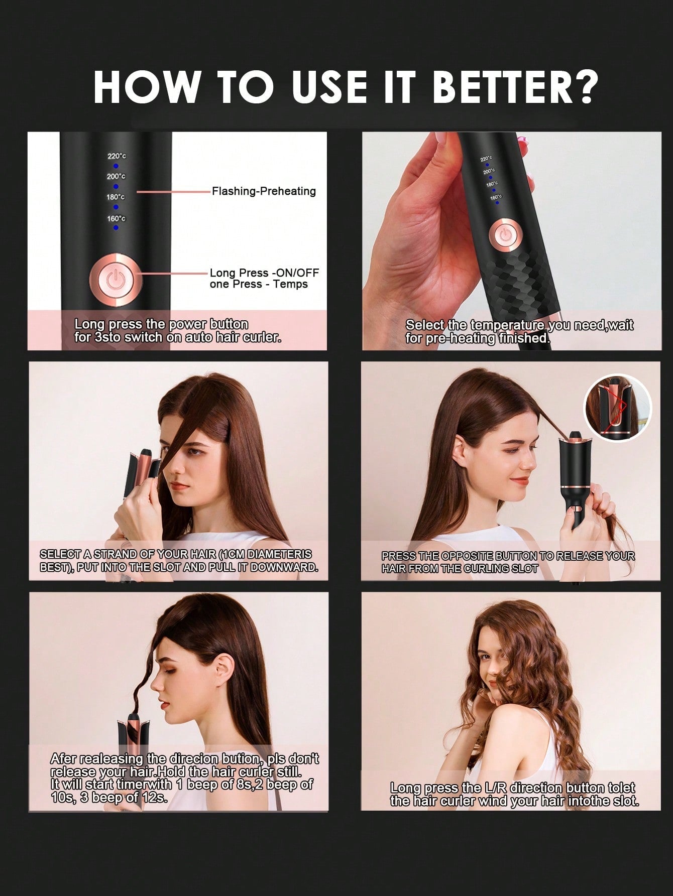 1pc Negative Ion Ceramic Big Wavy Hair Curler, Lazy Person Tool Suitable For Home, Travel, Personal Use
