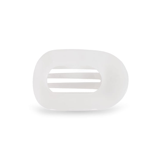 TELETIES - Medium Flat Round Clip - Strong Grip, Bendable Teeth, Comfortable Curved Design - Ideal for Medium-Thick Hair - For All Hair Textures - Blonde Tortoise