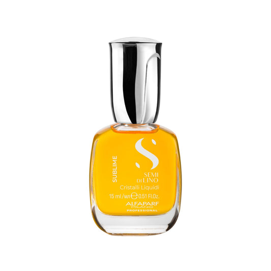 Alfaparf Milano Semi di Lino Sublime Cristalli Liquidi Hair Oil with Thermal Protection - Superior Hair Finishing Smoothing Serum Treatment - Brilliant Shine - Vegan Formula - 0.51 fl. oz.