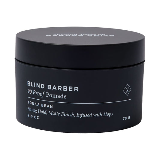 Blind Barber 90 Proof Pomade - Matte Styling Pomade for Men - Strong Hold, Natural Finish Texture Paste with Hops & Tonka Bean - Water Based & Free of Greasy Oils (2.5oz / 70g)