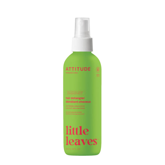 ATTITUDE Natural Hair Detangler Spray for Baby and Kids, EWG Verified, Plant- and Mineral-Based Ingredients, Hypoallergenic Vegan and Cruelty-free, Watermelon & Coconut, 8 Fl Oz