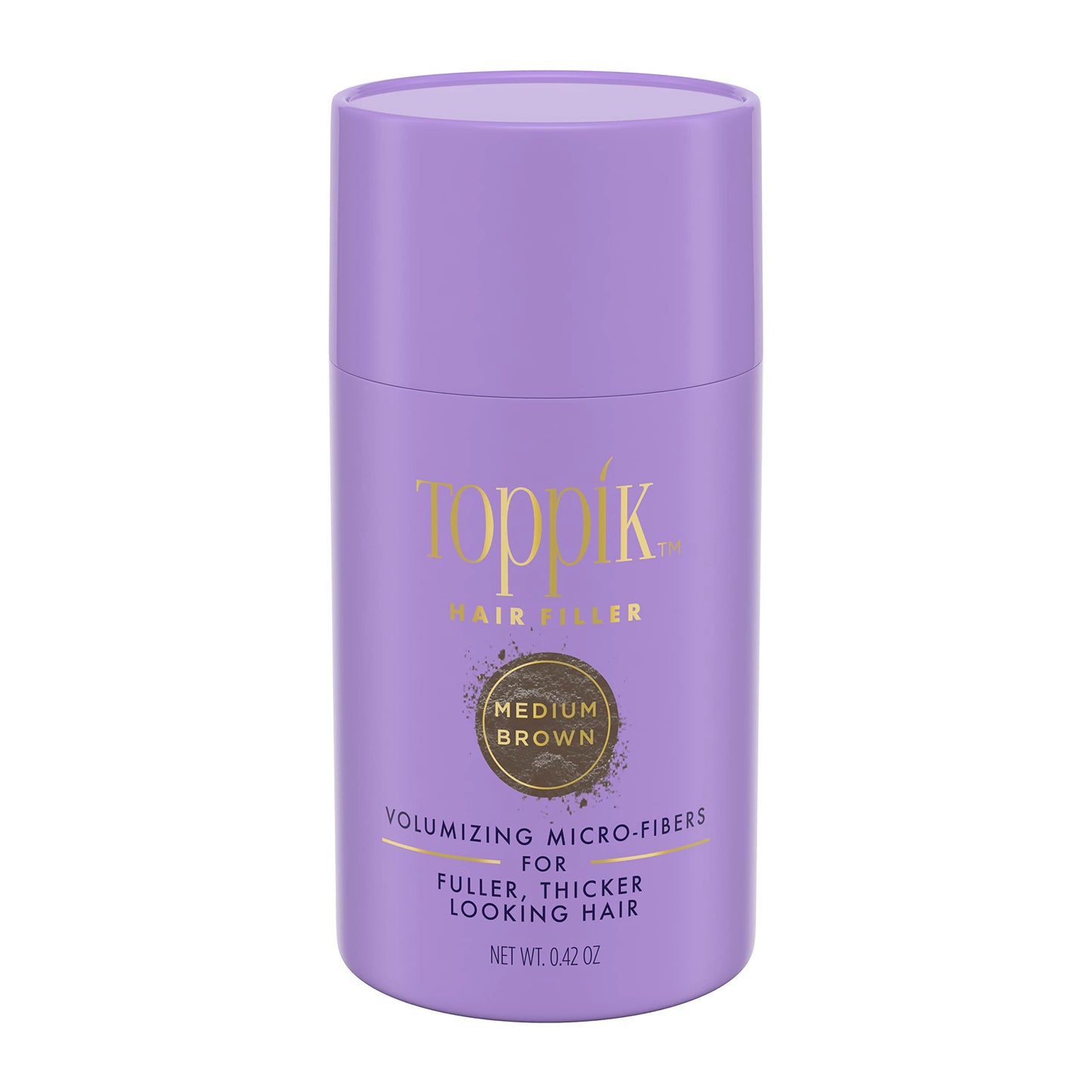 Toppik Hair Filler Keratin Hair Fiber Powder 12g - Hair Thickener for Women, Camoflauge Roots, Fills Hairline Gaps For Fuller Hair - Medium Brown
