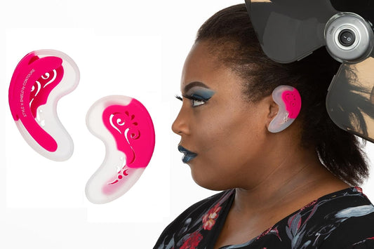STYLE'nSHIELD Ear Covers for Hair Dryer Heat Shield/Heat Resistant Silicone Ear Protectors for Hair Dryer Heat, Curling Iron, Flat Ironing, & Hot Comb Heat Styling Burns and Hair Dye Stains / 1 Pair