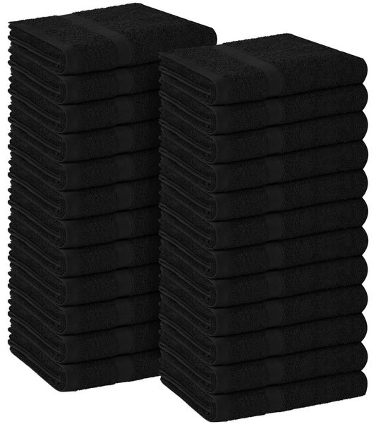 Avalon Salon Towels – 24 Pack Black Hand Towels 100% Cotton Spa Towels – 16x27 inches Highly Absorbable Facial Towels Gym Towels Hair Towels and Face Towels Bulk Small Towels (Not Bleach Proof)