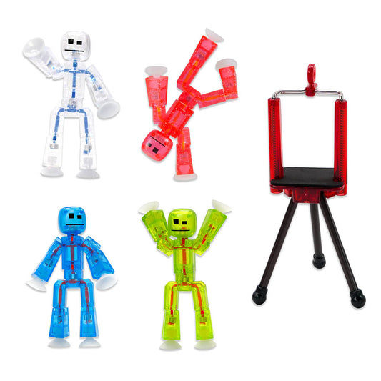 StikBot - 4 Clear Pack with Tripod